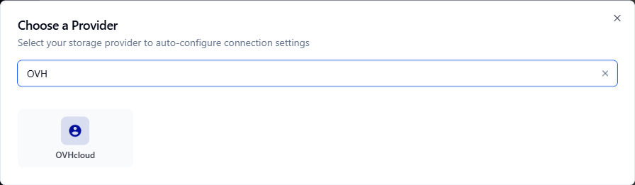 OVHcloud S3 browser — connection settings and examples